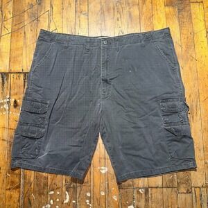 Wrangler Cargo Shorts Men's Size 46 Gray Solid Relaxed Fit Pockets Workwear